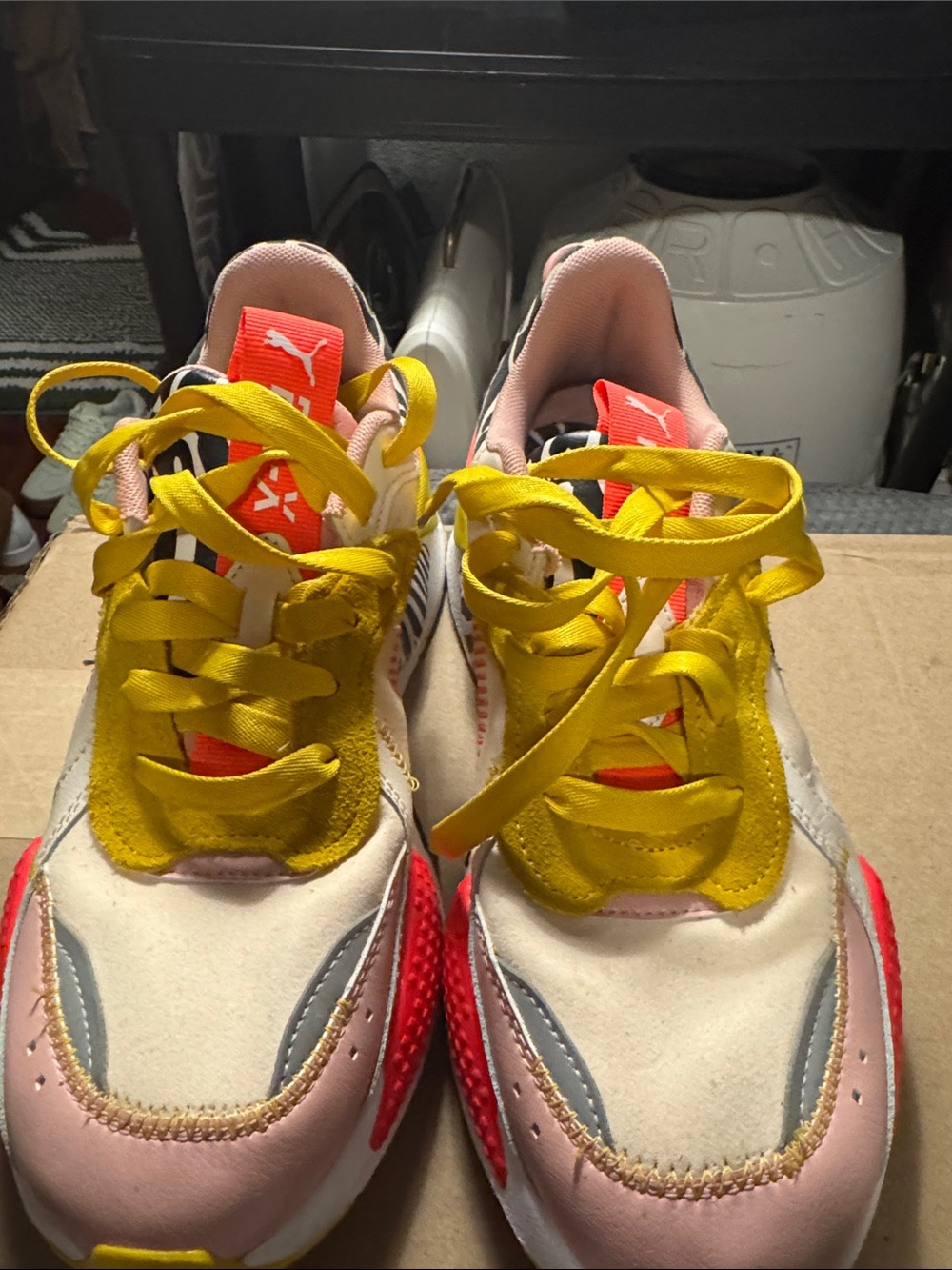 Puma Pink, Yellow & Coral Colorblock Running Shoes